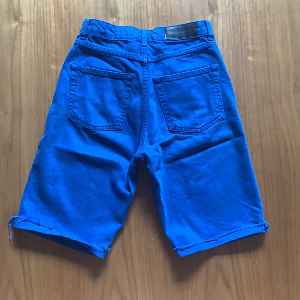 TOP SHOP BOUTIQUE high waisted biker denim shorts Bermuda